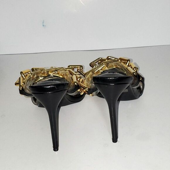 Cape Robbin Women's Heels Boho Gold Tone Chain Detail Almond Toe Slip On Size 11 - Picture 7 of 13